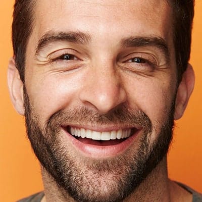 After using skincare products the men face results image.